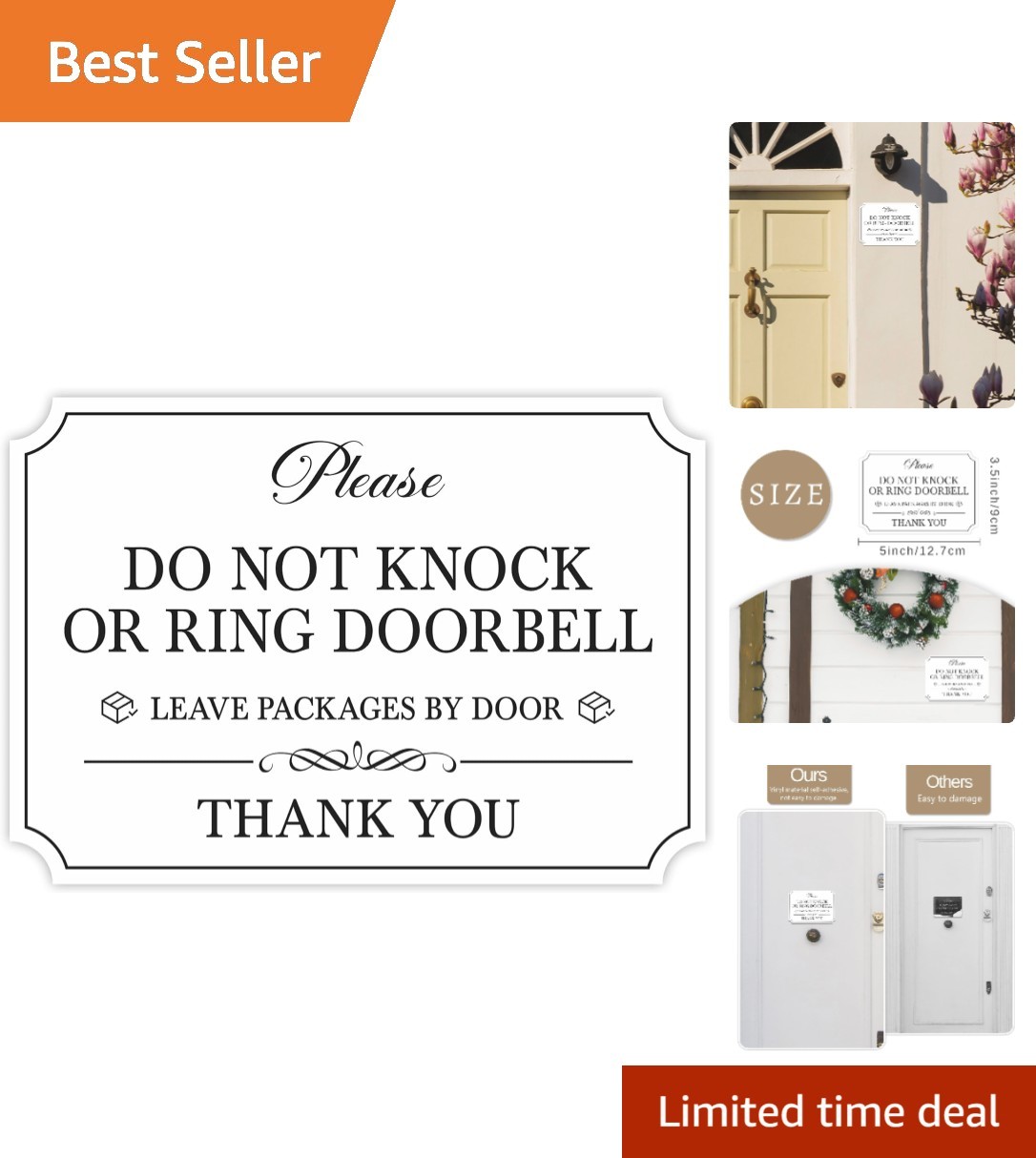 Elegant Waterproof Do Not Knock Sign – Clear Private Message for Entrances