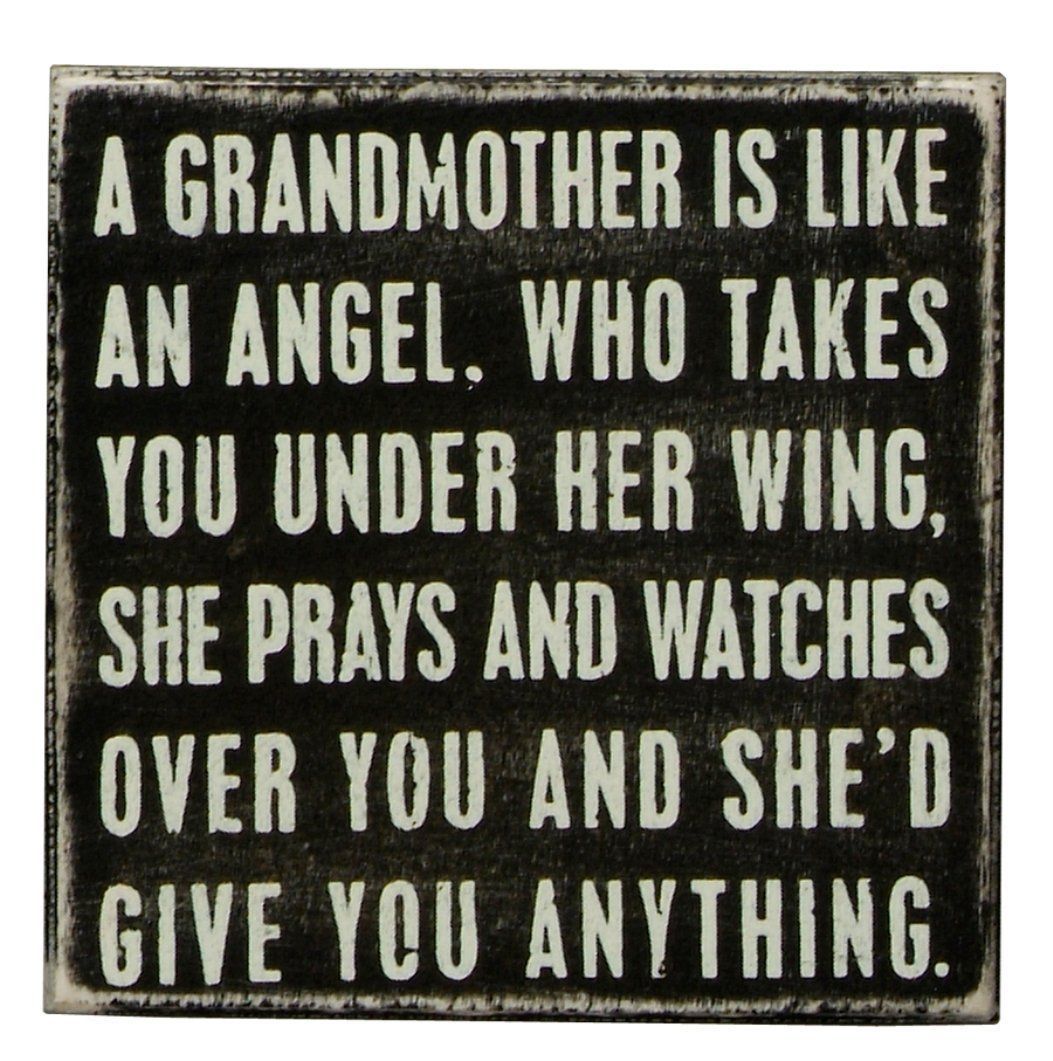 Primitives by Kathy Box Sign ~ Grandmother is an Angel ~ Grandma Sign~ Free Ship
