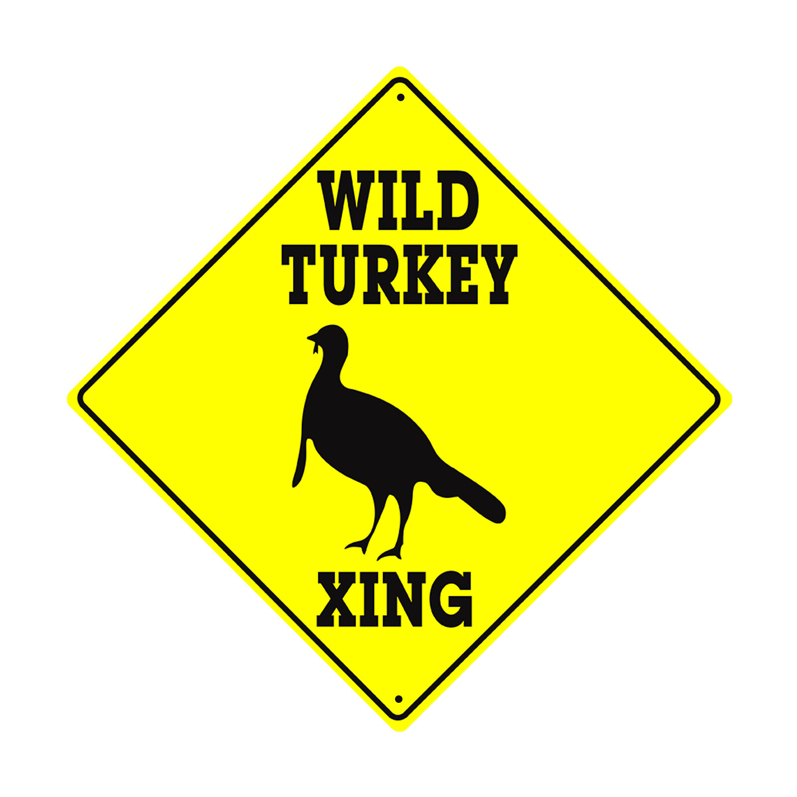 Wild Turkey Xing Diamond Sign Crossing Road Sign Aluminum Plate Tin Sign 12×12