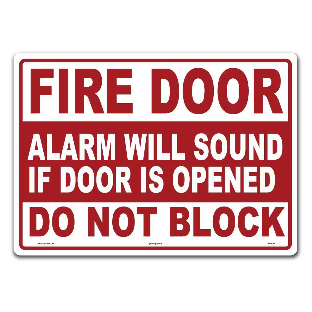 14 In. X 10 In. Fire Door Do Not Block Sign Printed on More Durable Thicker Long
