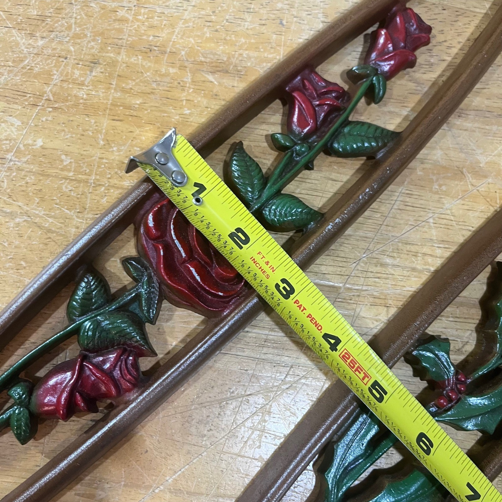 Vtg Sexton USA Four Seasons Floral Metal Wall Art Set MCM Rose Holly 27 Inch
