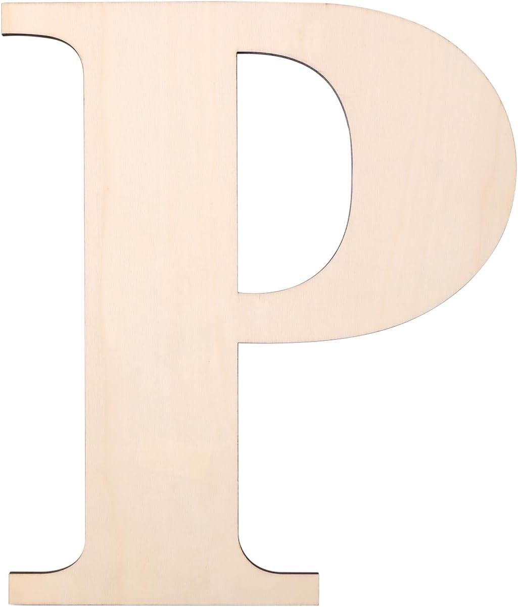 12 Inch Wooden Letter, Smooth Surface Wood Letters for Wall Decor, 1/5 INCH Blan
