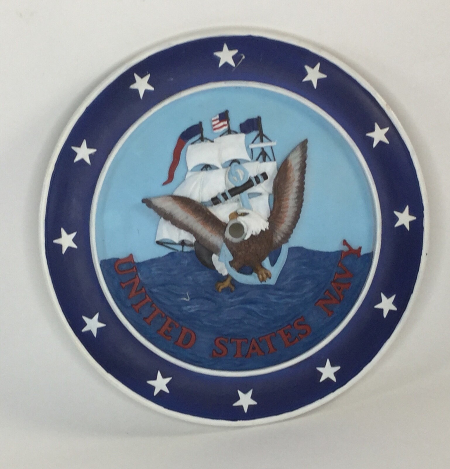 United States Navy Emblem Resin/plast Wall Hanging Plaque Sign Military 10″ diam