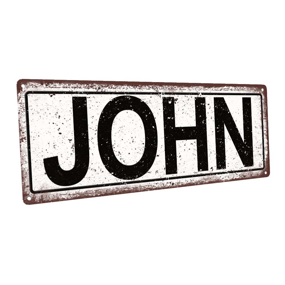 John Metal Sign; Wall Decor for Kids Room or Nursery