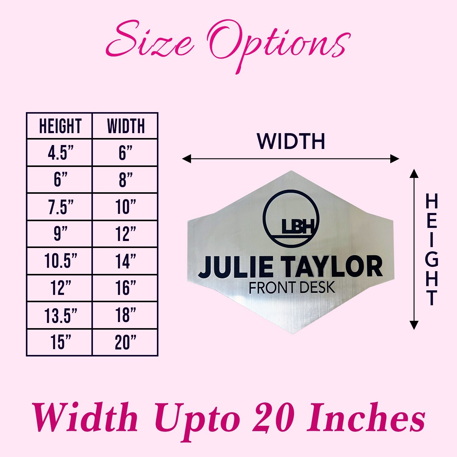 Office Front Desk Sign: Reception Sign with Company Logo and Name