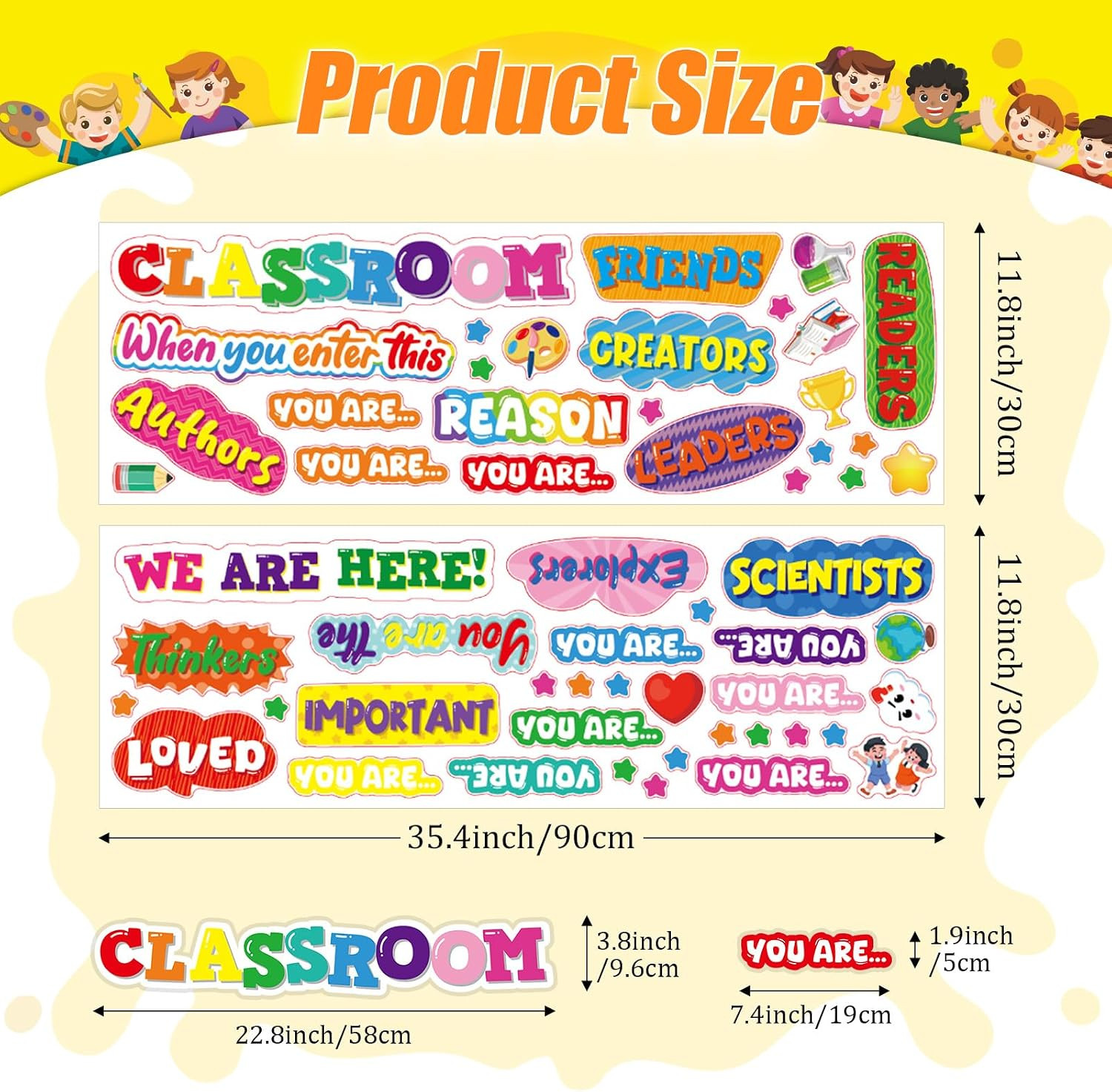 Back to School Classroom Door Decoration Set, Welcome Window Cling Stickers for