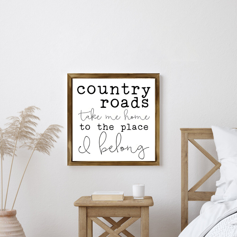 1PC Country Road Sign Country Farmhouse Style Wood Panel Painting