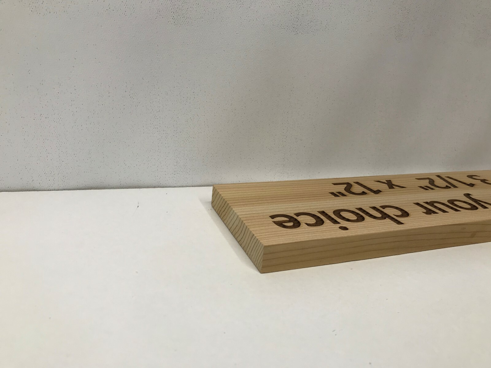 Hand crafted cedar 3 1/2″ x 12″ personal wood sign using “TEXT OF YOUR CHOICE”