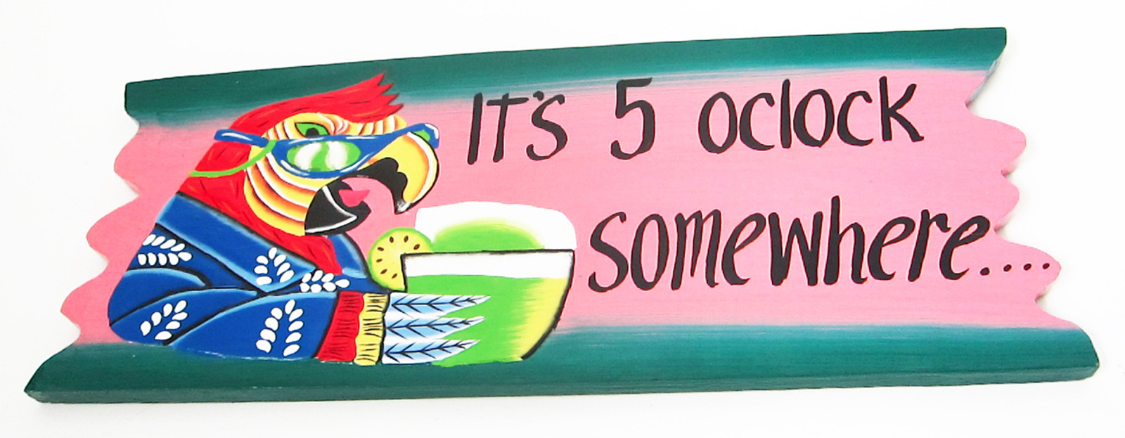 50 cm VINTAGE LOOK DECORATIVE WOODEN WALL SIGN: “It is 5 O’clock somewhere” new