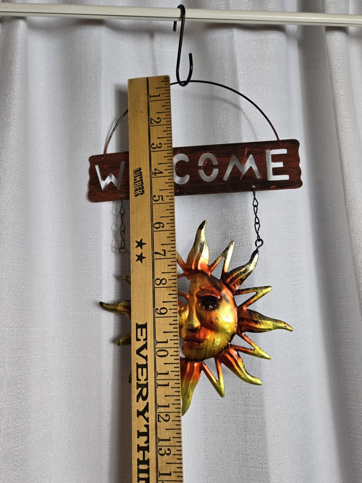 Celestial Sun Moon Metal Welcome Sign Vintage Y2K style