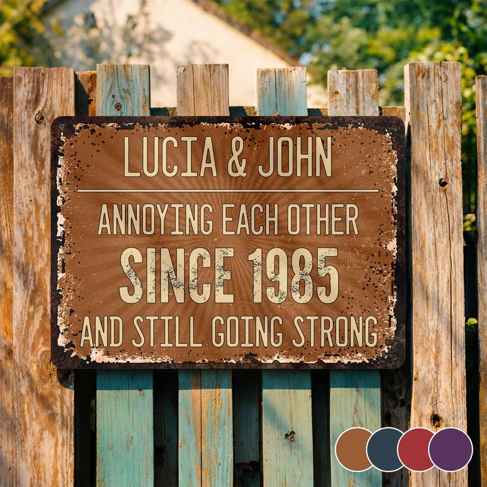 Personalized Wedding Anniversary Plaque, Custom Couple Metal Sign
