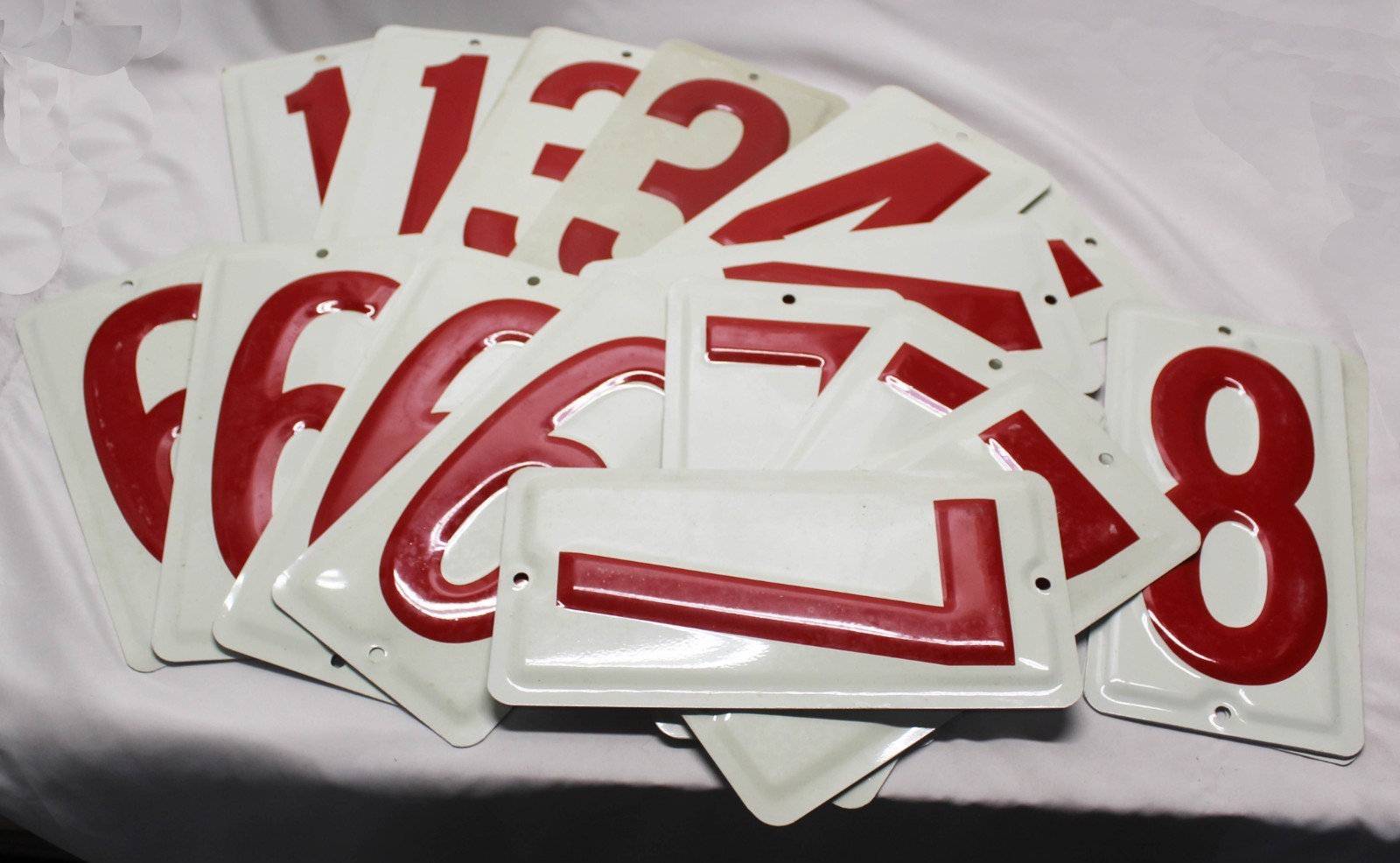 Large Number Sign Plate – 10″ X 5″ – Enamel on Metal – See Text
