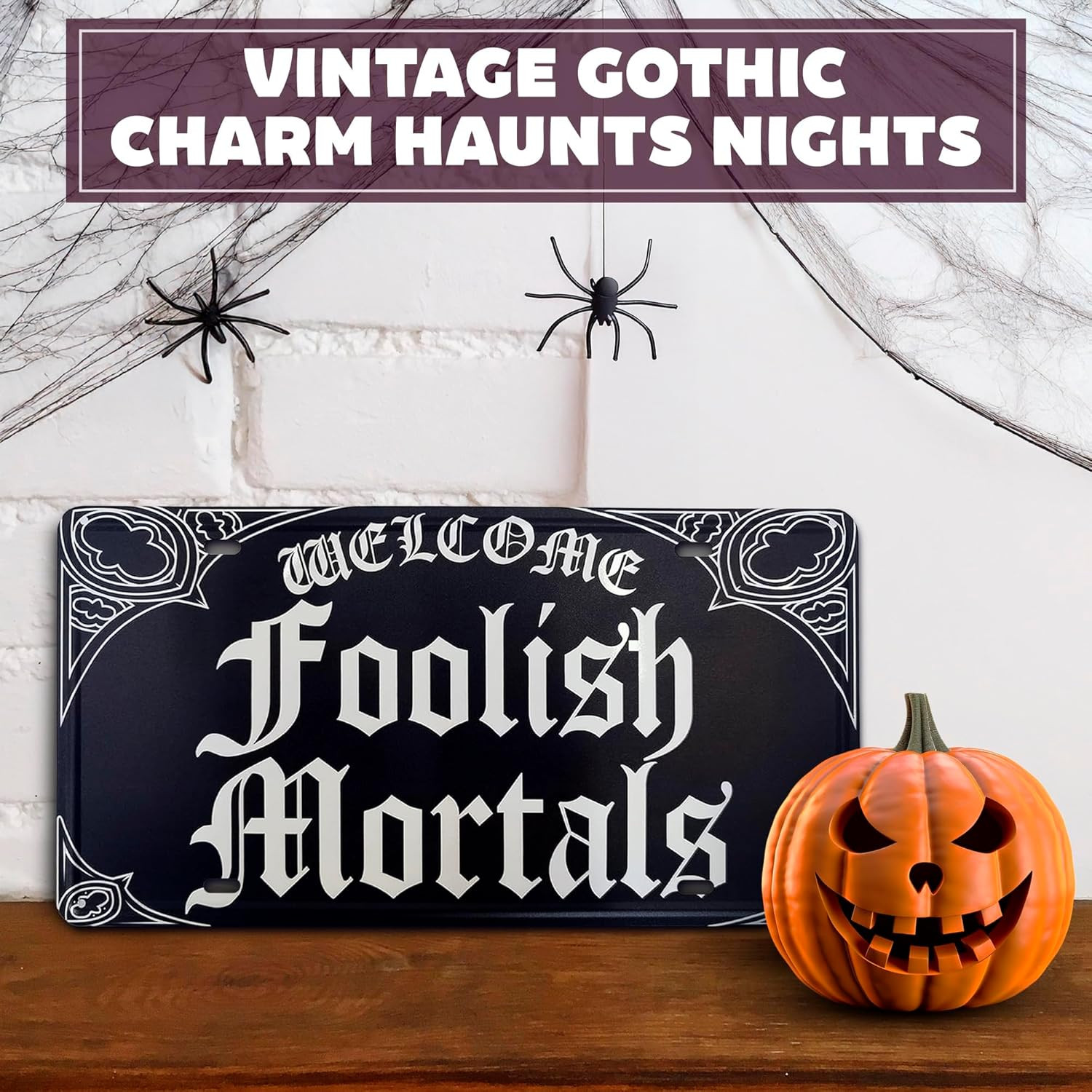 11.81″X5.91″ Goth Decor Metal Tin Sign – Gothic Wall Decor for Halloween & Spook
