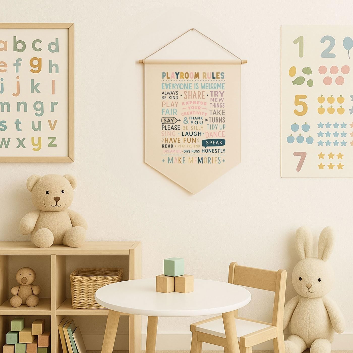 Playroom Rules Wall Art, Kids Room Banner Decor, Playroom Sign, Homeschool Wa…