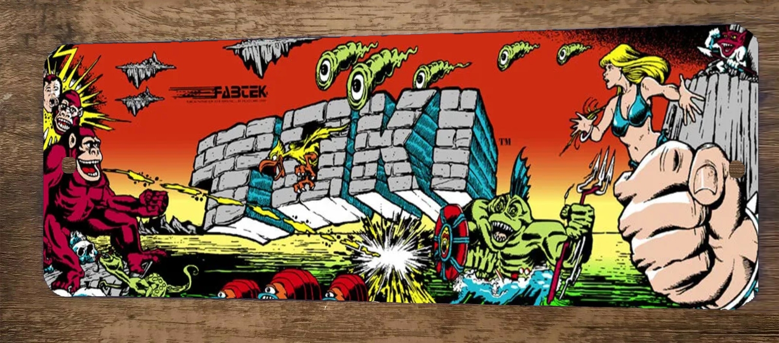 4×12 Tiki Metal Wall Arcade Video Game Sign