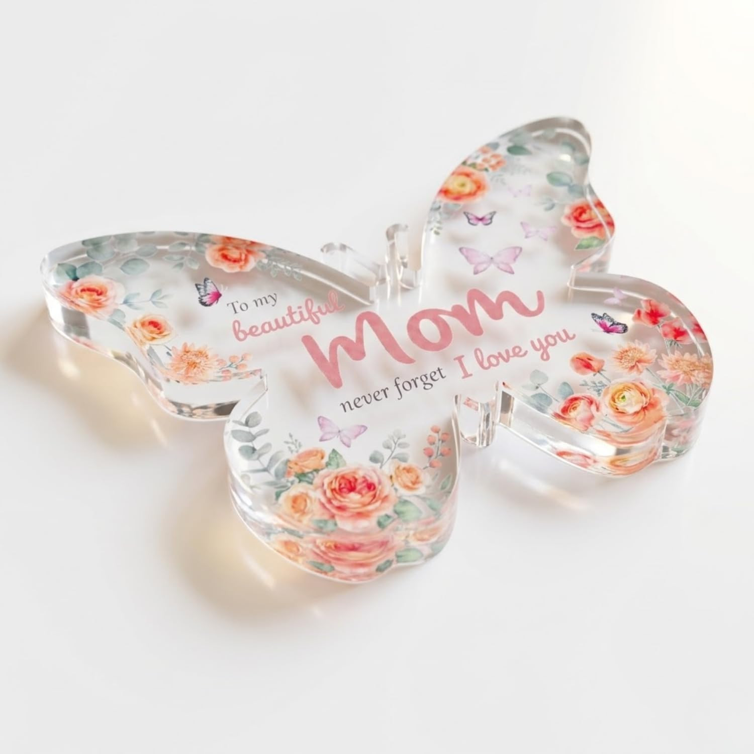 Birthday Gifts for Mom Acrylic Butterfly Plaque – Mothers Day Gifts from Daughte