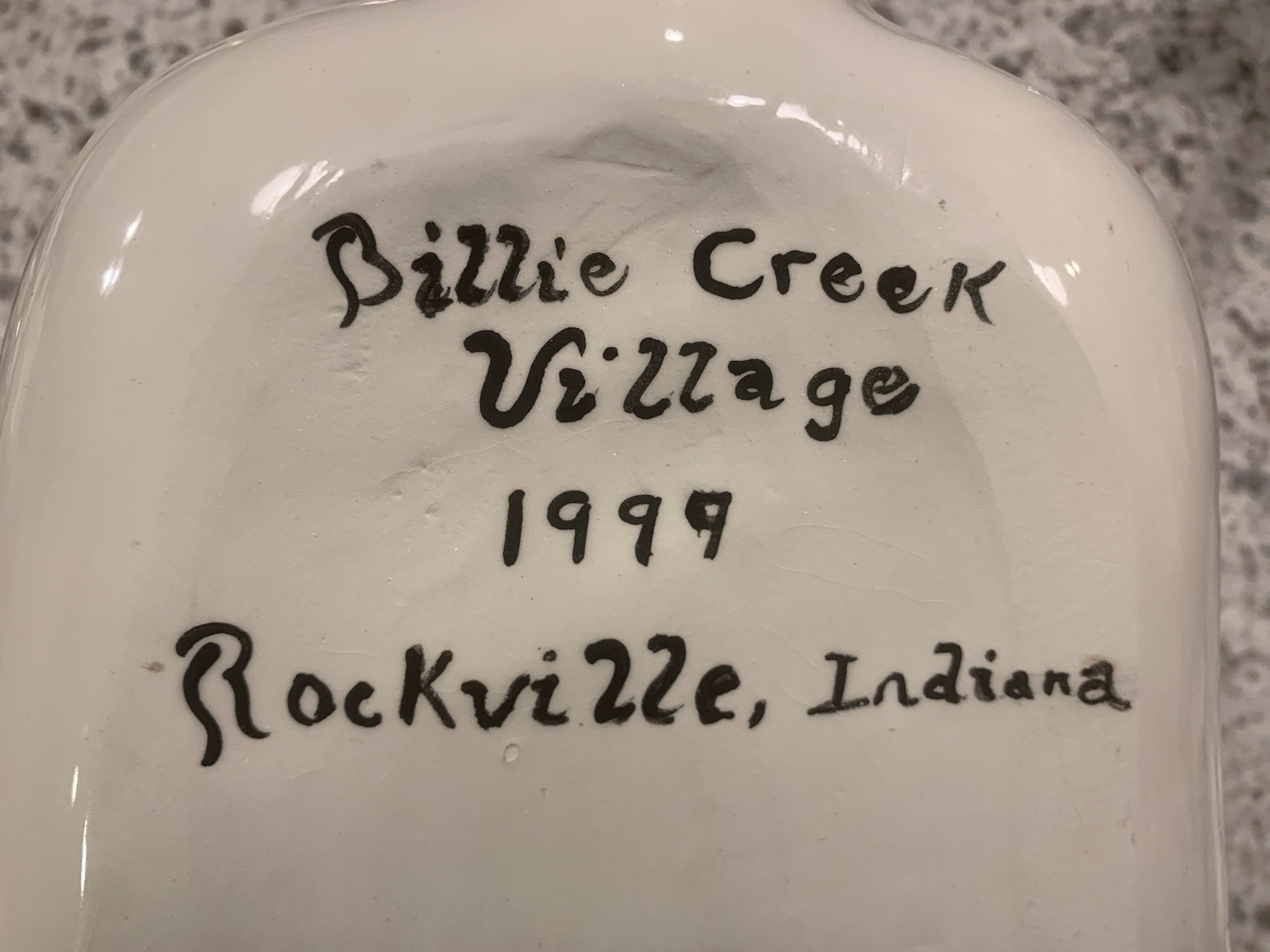 Hand painted Ceramic Bell Wall Plaque Winter Covered Bridge Billie Creek Village