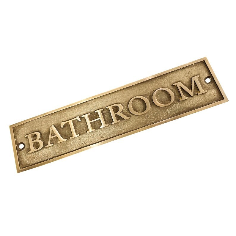 BATHROOM Brass door signs & plaques – Custom language plaques – Custom size