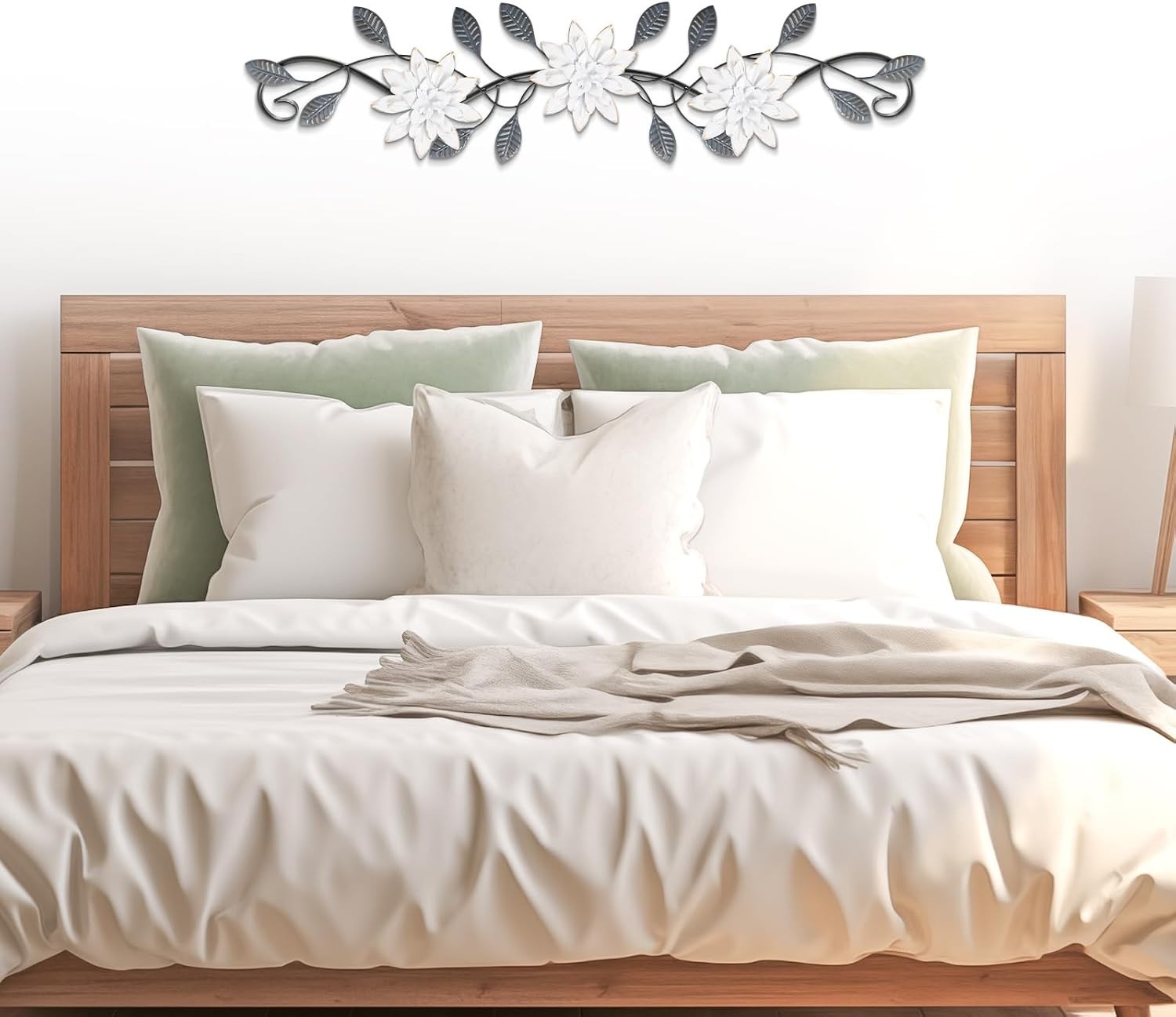 Metal Wall Art Modern Minimalist Metal Flowers Indoor Decor Horizontal Wall A…