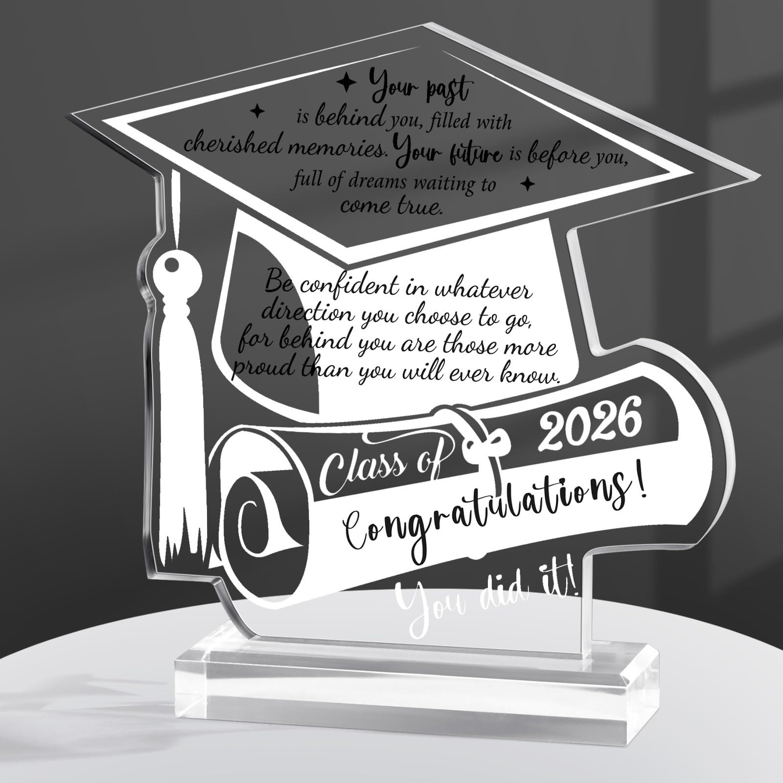 Inspirational Graduation Gifts 2026 for Him & Her | Acrylic Desk Decor Paperweig