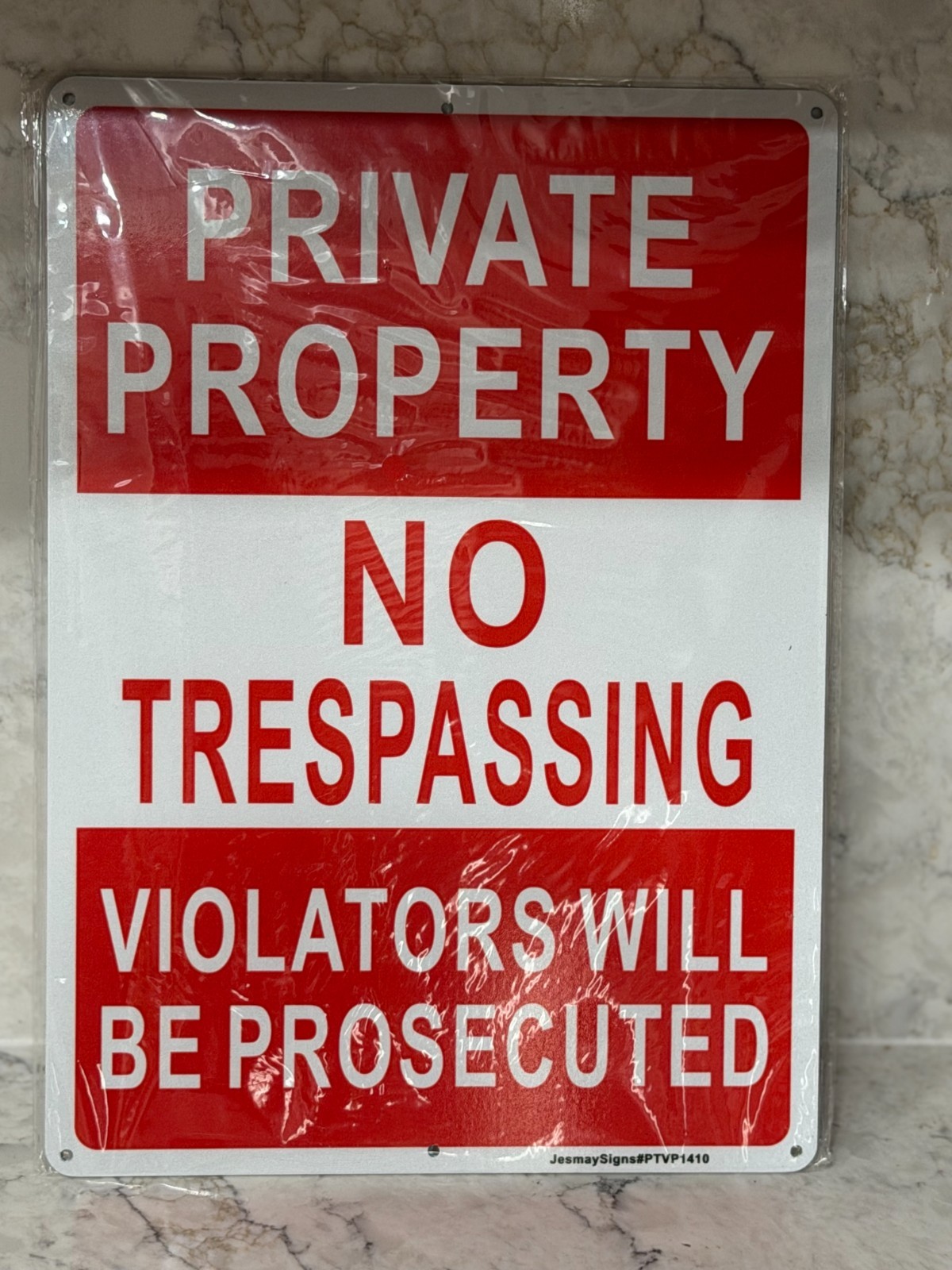 Lot2 Private Property No Trespassing Sign, Violators Will Be Prosecuted 14”X10”