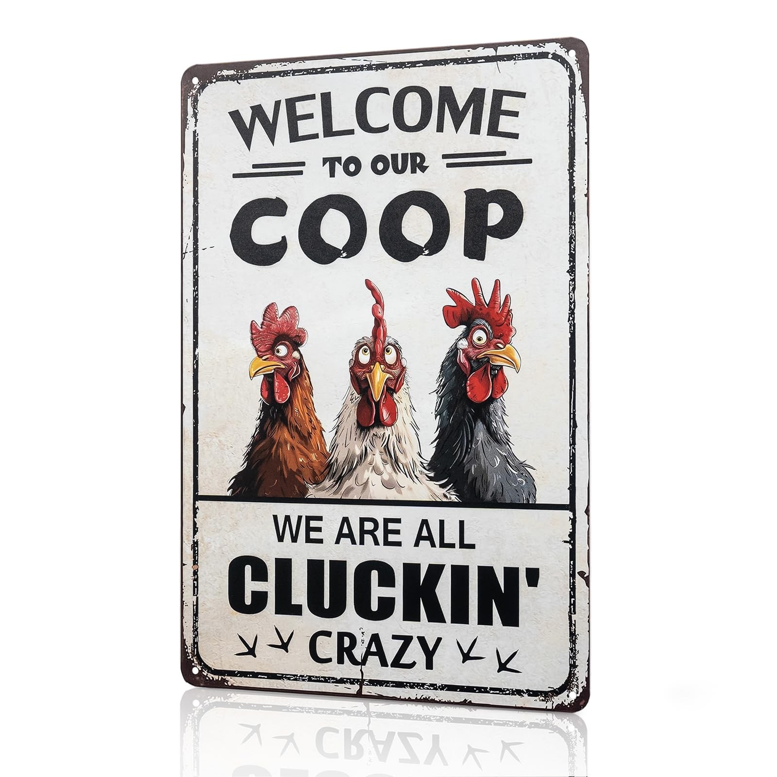 Funny Chicken Coop Signs Decor Accessories Vintage Metal Gifts For Farm and G…