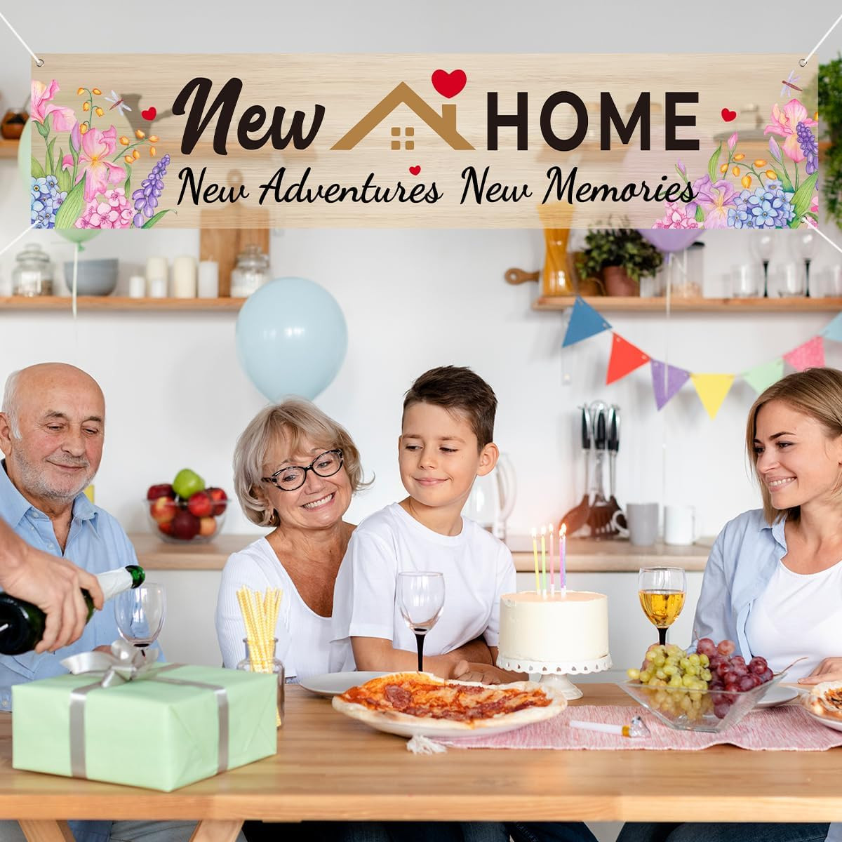 New Home New Adventures New Memories Banner, Housewarming Welcome Home Banner