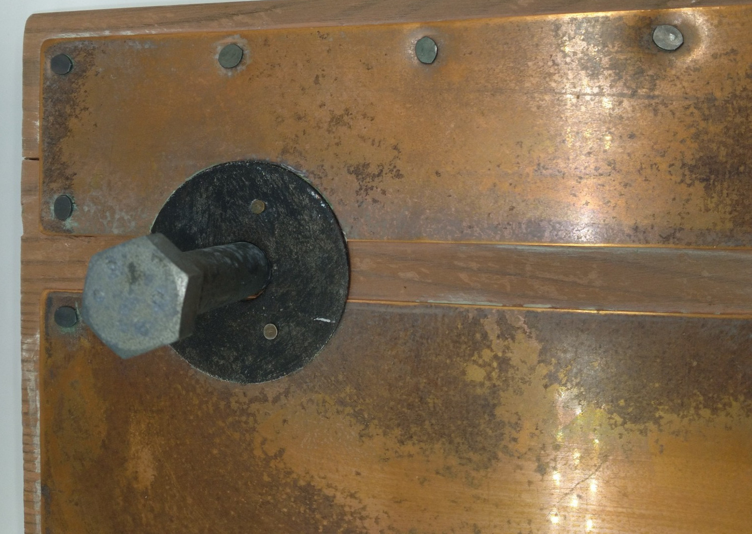 Hand-Crafted Gail Gering Wood & Copper Large Wall-Mount Coat Rack