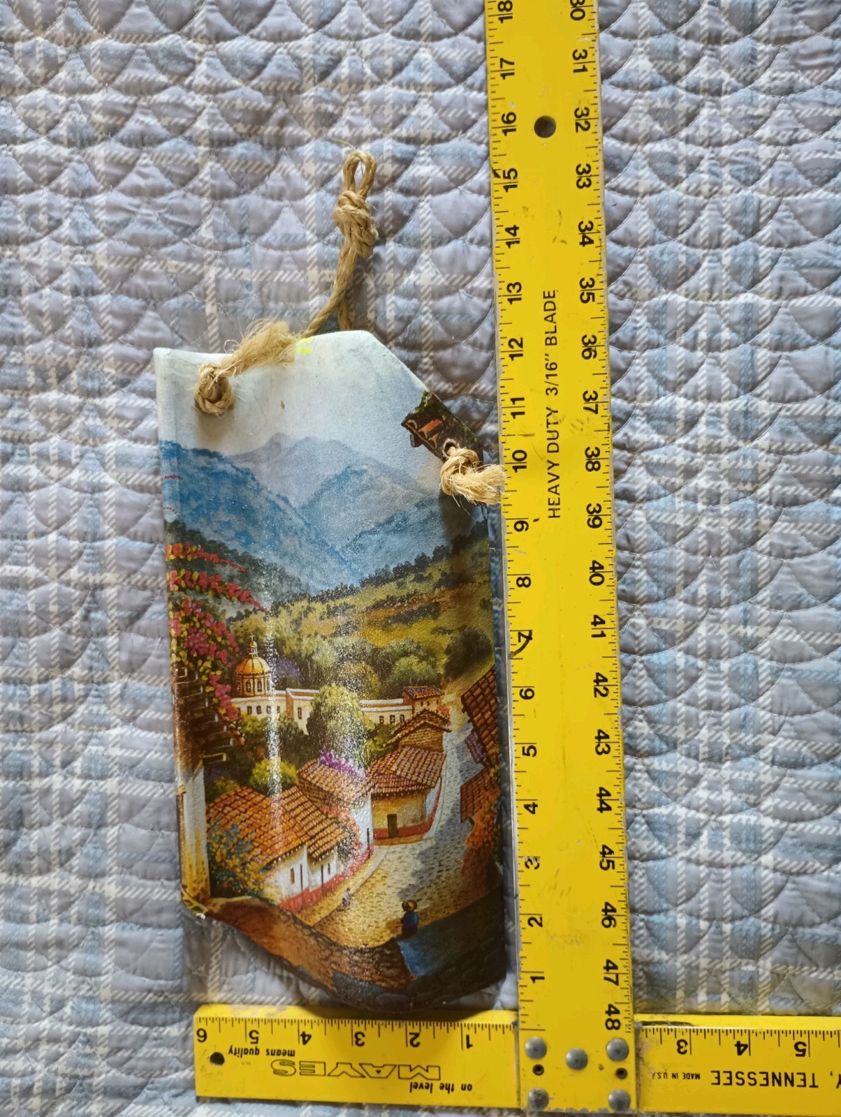 Clay Roof Tile / Mediterranean Village Wall Plaque Hanging Textured Wall Decor
