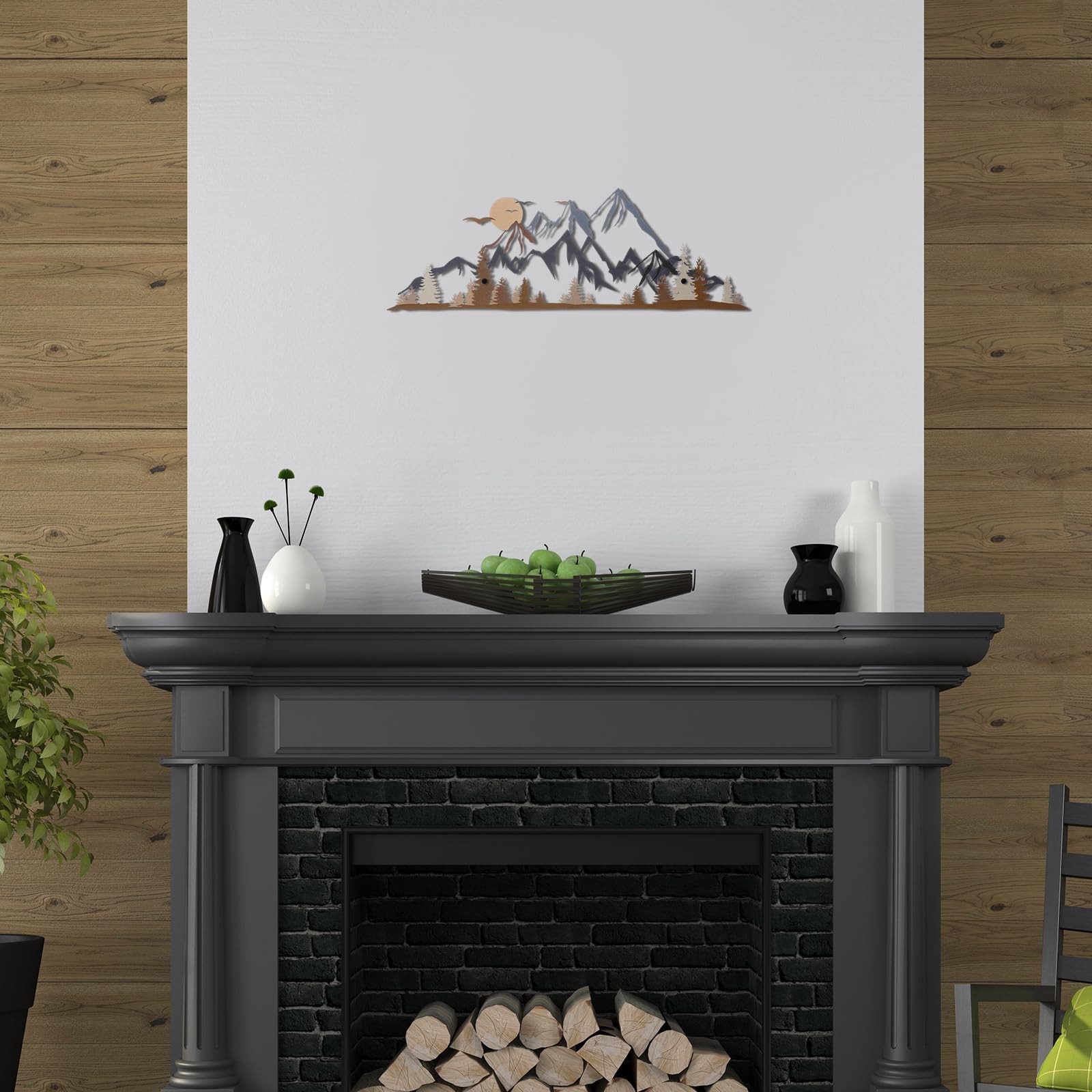 Metal Mountain Wall Art Blue Ridge Mountain Wall Decor Nature Forest Tree Sti…