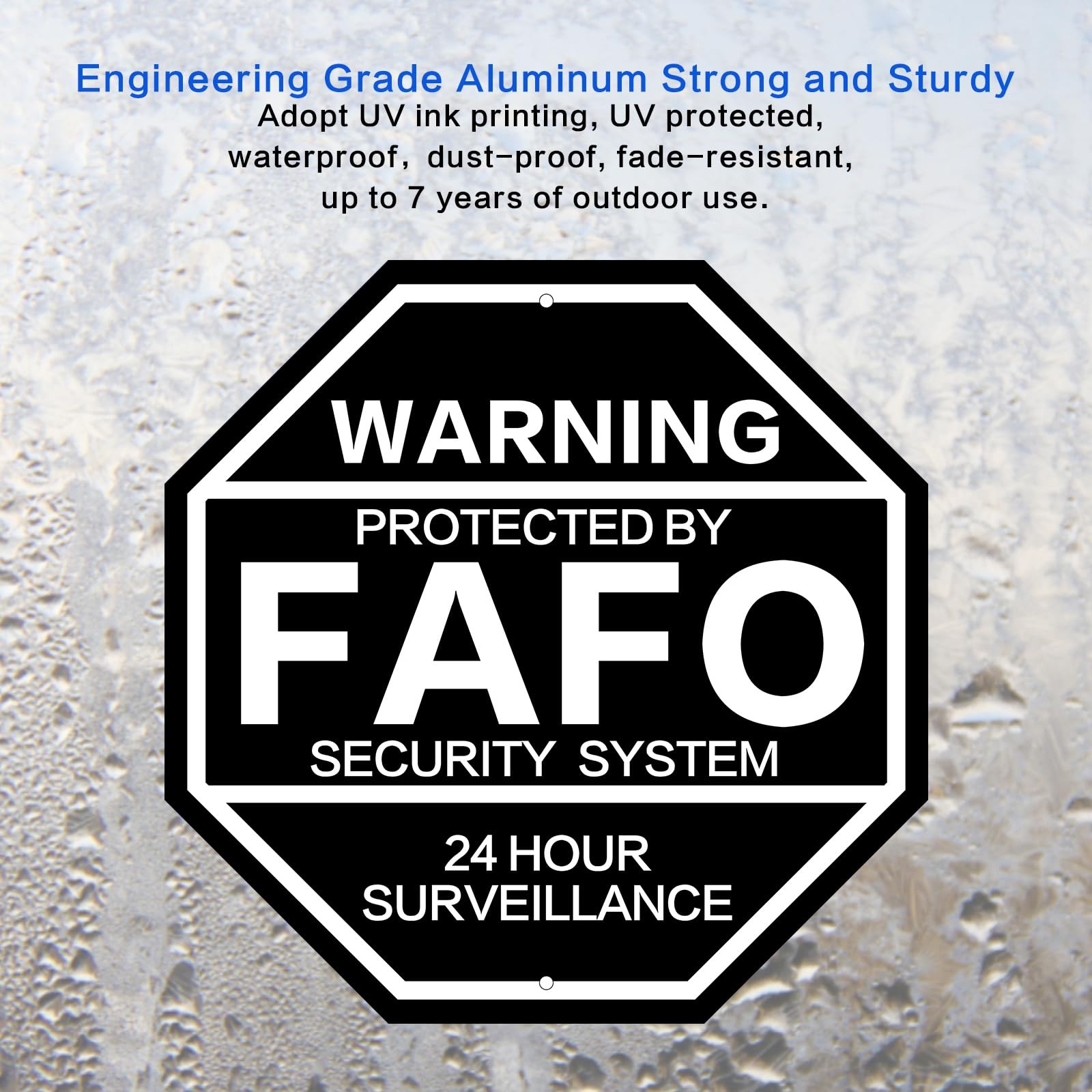 2Pack 10” X 10” Protected by FAFO Reflective Funny Security Sign, Weather-Resi