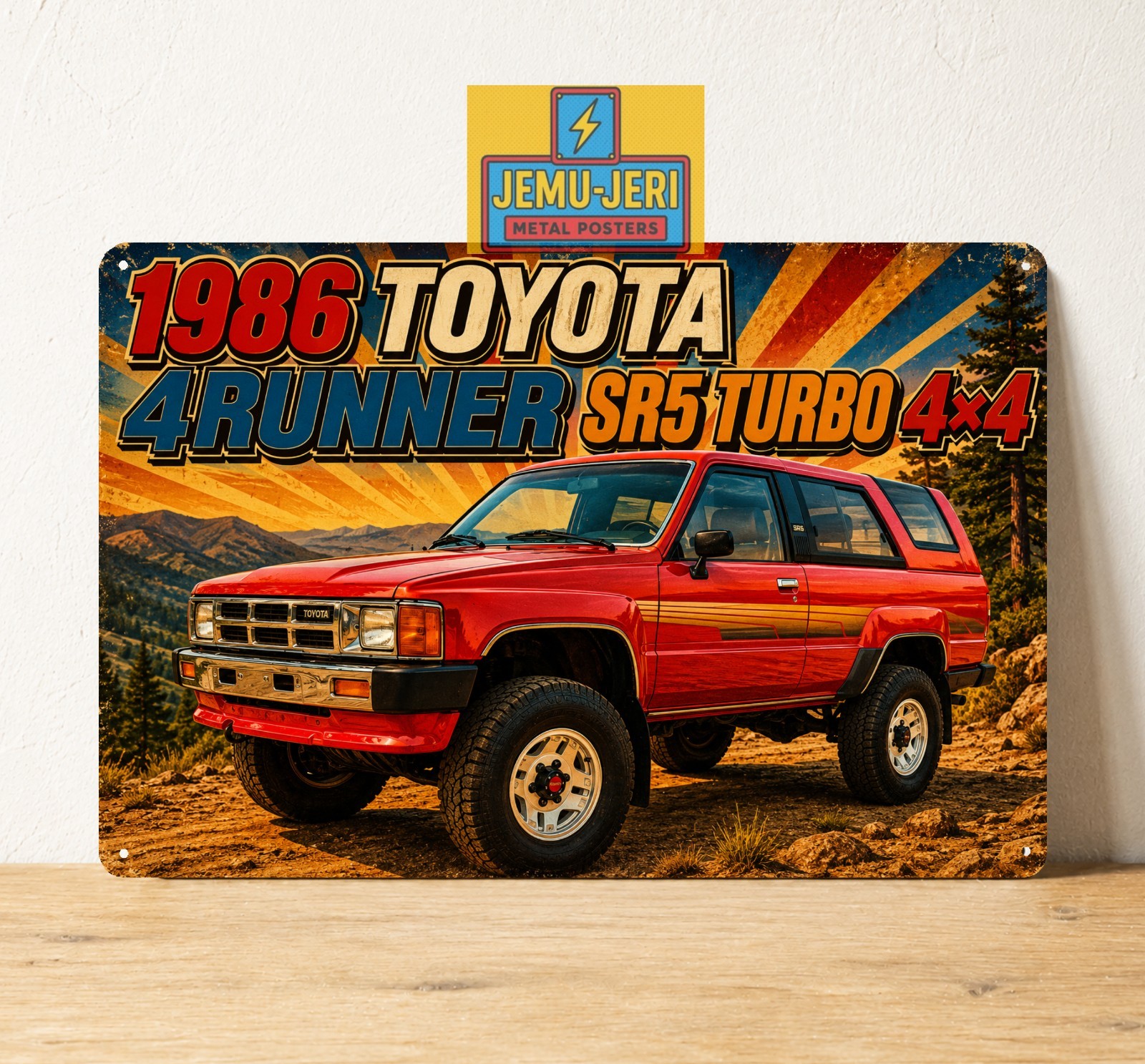 Toyota 4Runner SR5 Turbo 4×4 1986 Truck Metal Tin Sign Poster 20x30cm