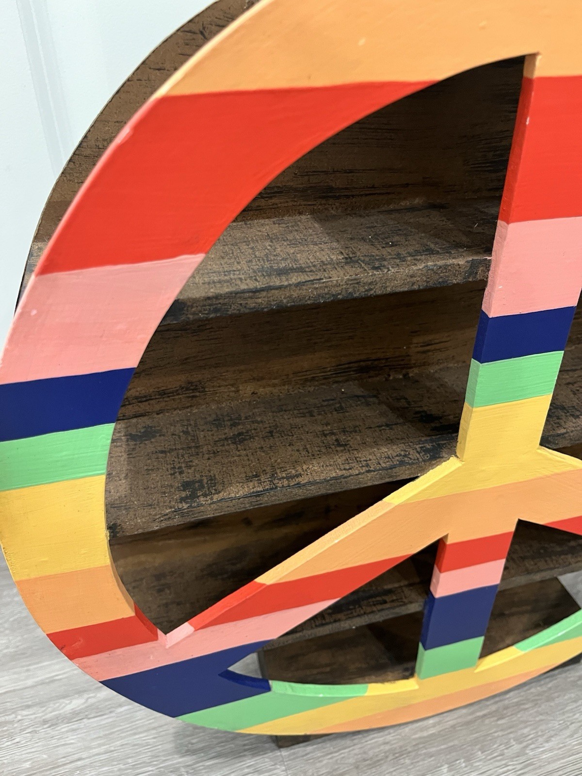 Peace Wood Shelf Sit Or Hang 18” | Colorful Pride Peace Shelf