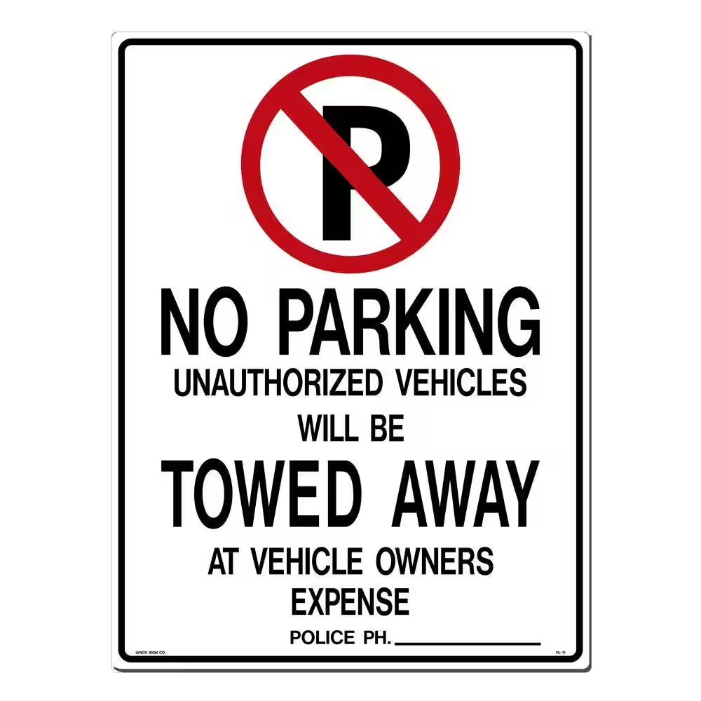 18 In. X 24 In. No Parking with Symbol Sign Printed on More Durable, Thicker, Lo