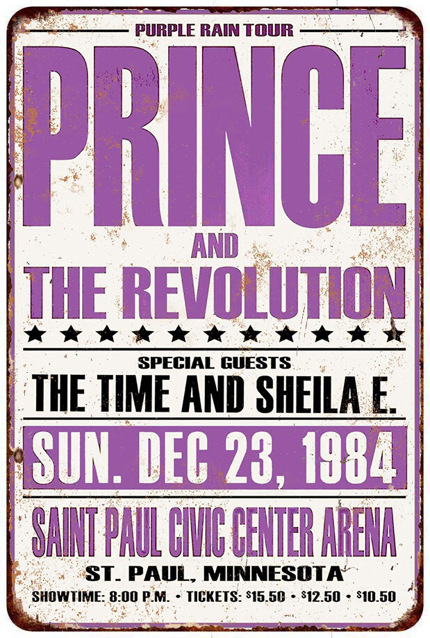 1984 Prince in Saint Paul Vintage look reproduction metal sign 8 x 12