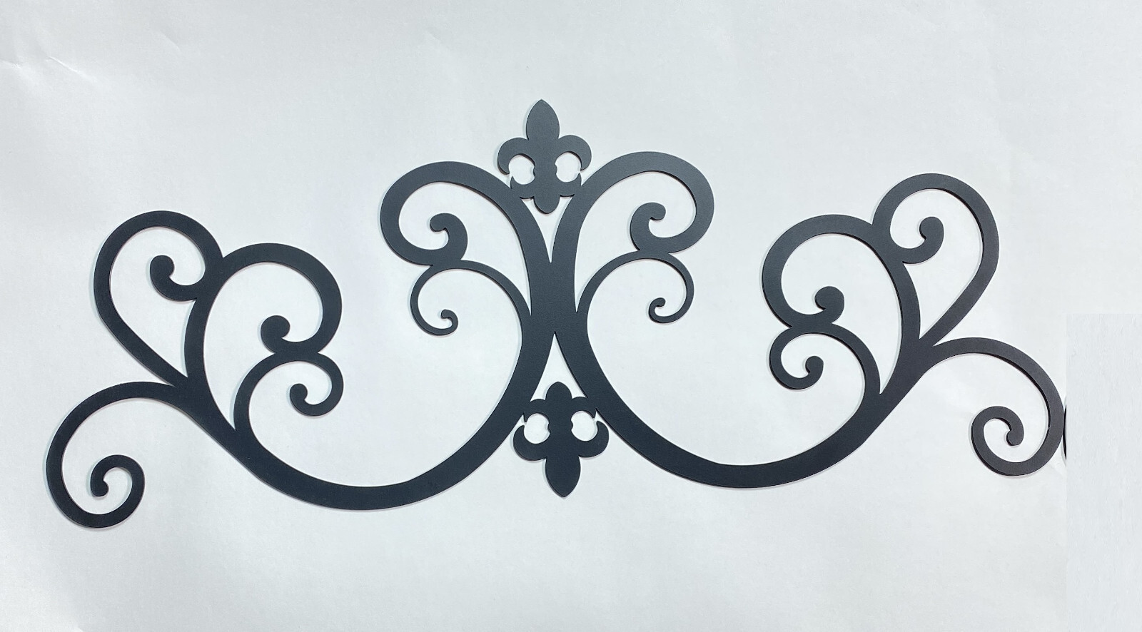 2 PK Wrought Iron Metal Scrolled Door Wall Decoration Plaque Art 24″ x 9.5″ 2mm