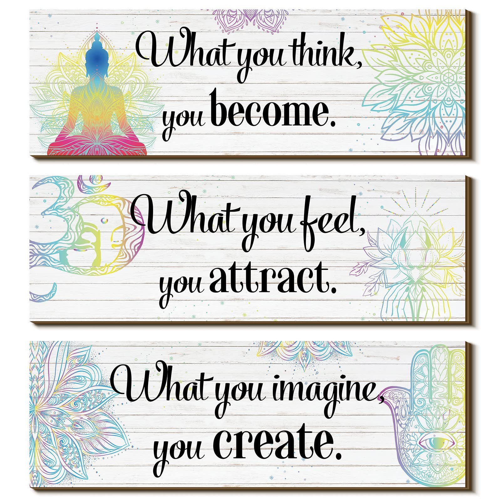 3 Buddha Decor Buddha Wall Art Meditation Room Chakra Decor for Bedroom Zen Q…