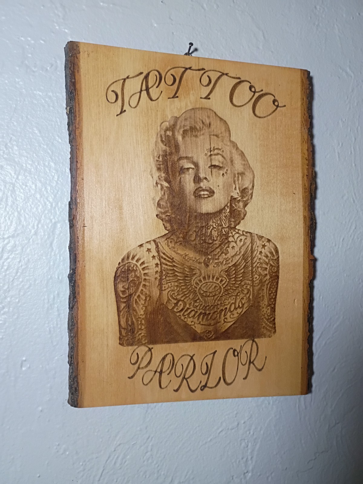 Tatted Up Marilyn Monroe Tattoo Parlor Wall Sign