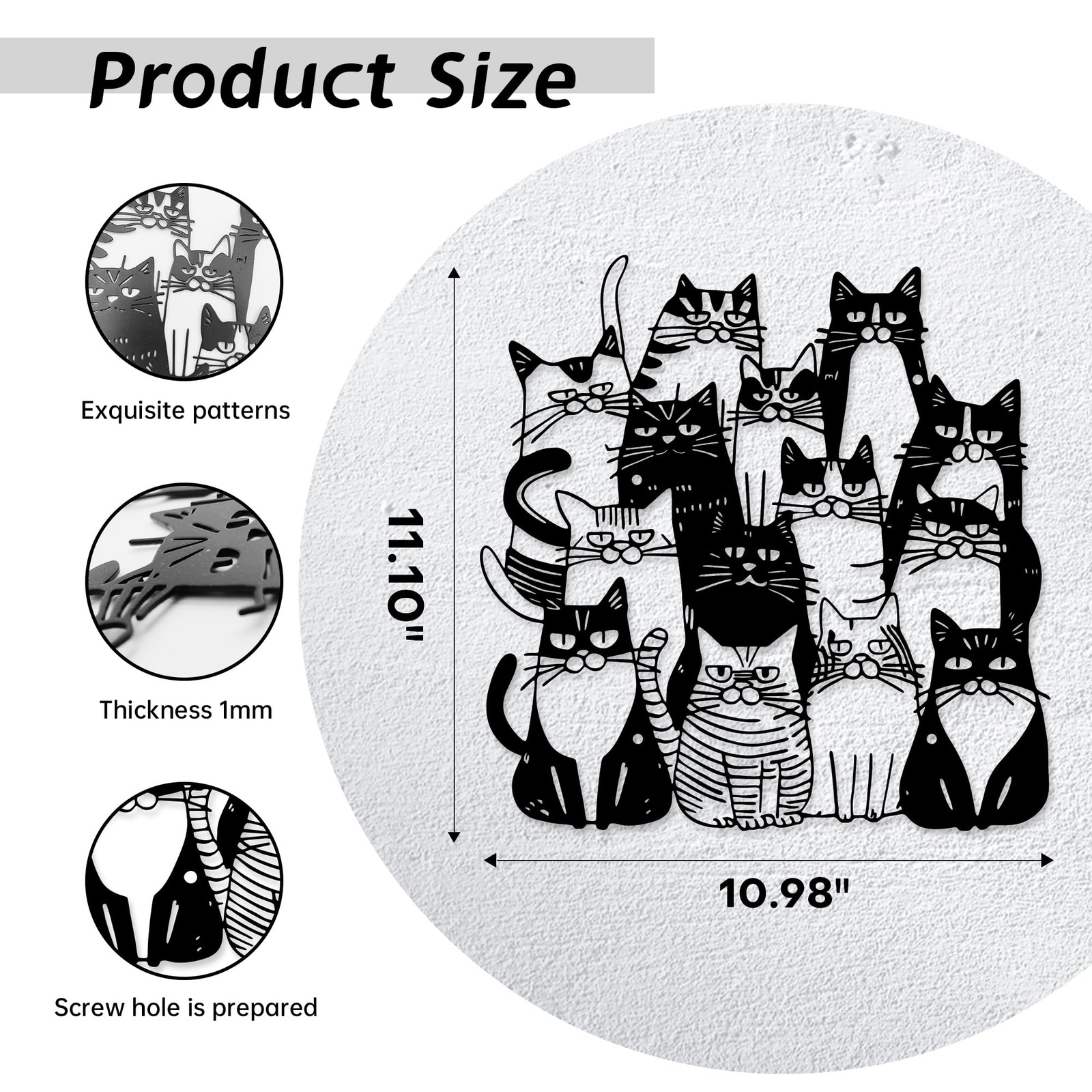 Xedatric So Many Cats Metal Wall Decor Cat Wall Art for Living Roomedroom, B