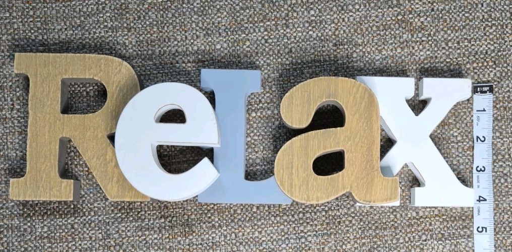 Wooden Relax Sign Wall Decor Rustic Farmhouse Letters Home Boho Cottagecore