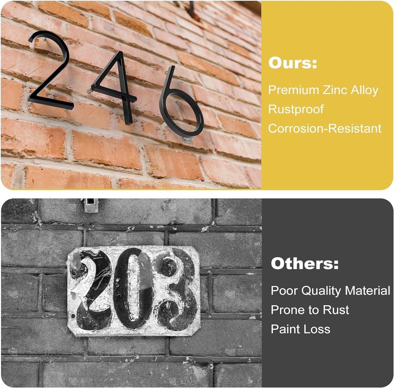 5″ Floating House Numbers for Outside, Metal Modern Address Numbers for House…