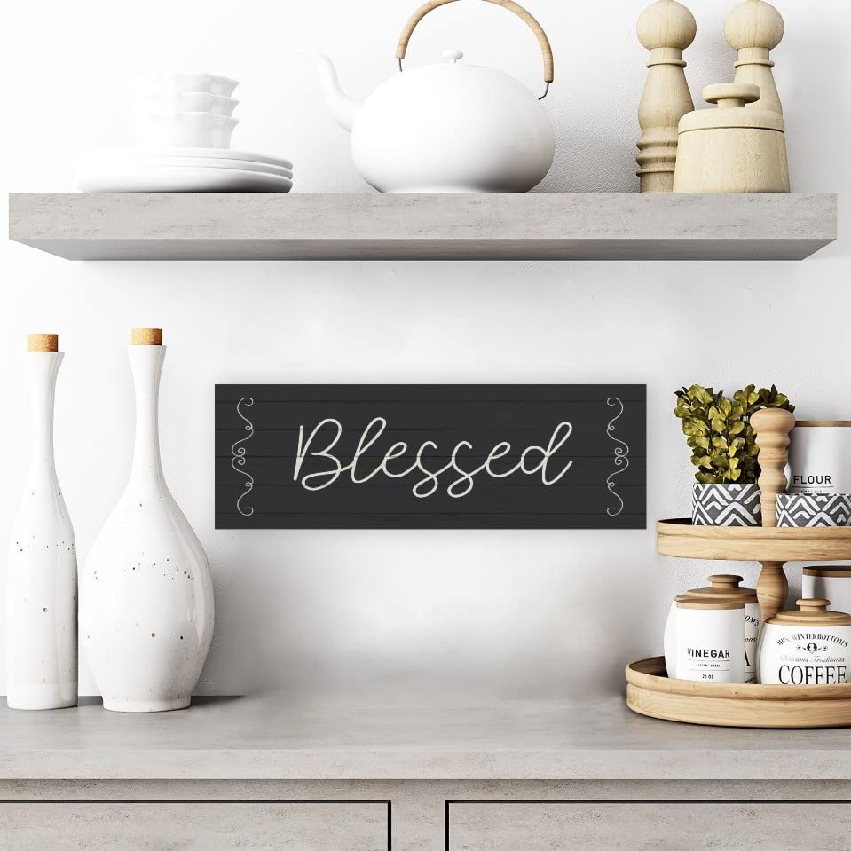 Blessed Rustic Plank Farmhouse Style Wood Wall Decor Sign