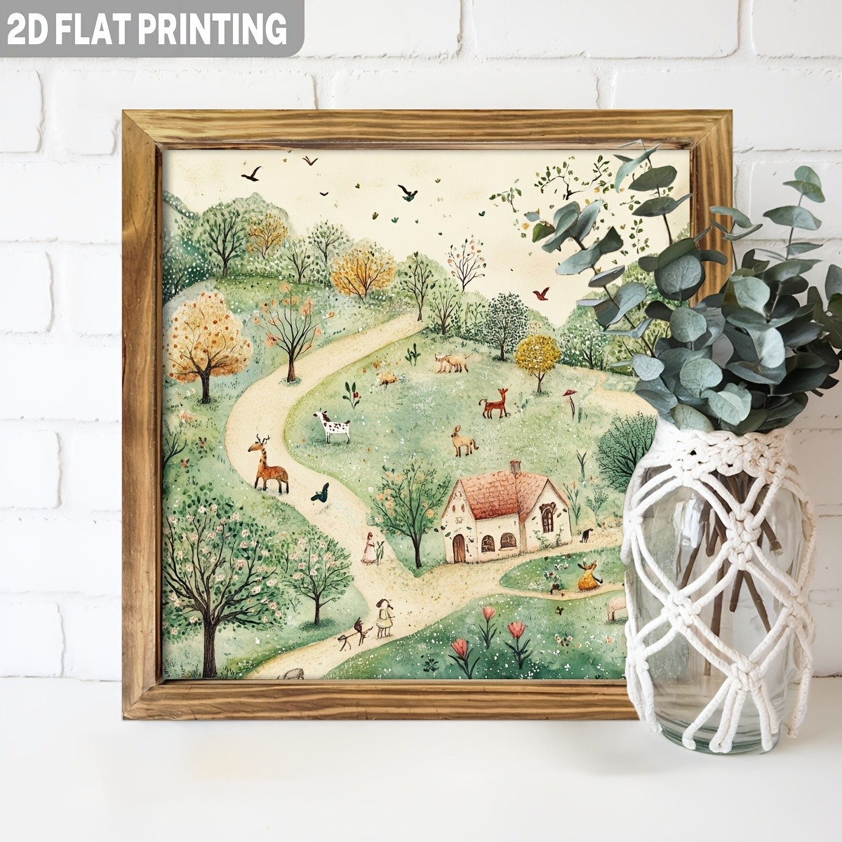 Wooden Framed Sign Flowers And Cottage Perfect Wall Art And Decorative Sign