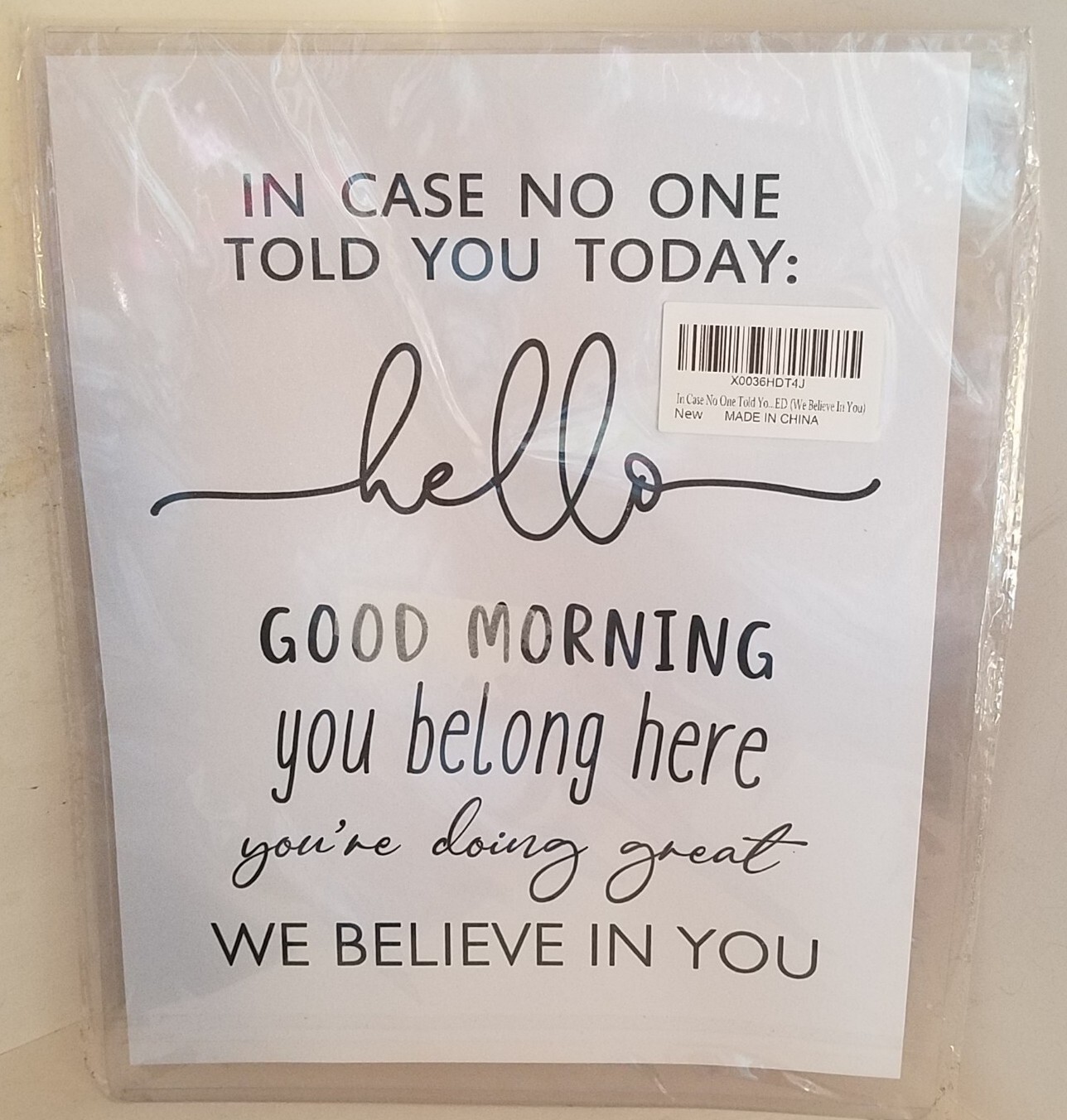 Motivational Quotes Wall Art Plastic Laminated Sign 8 x 10 Office Work Classroom