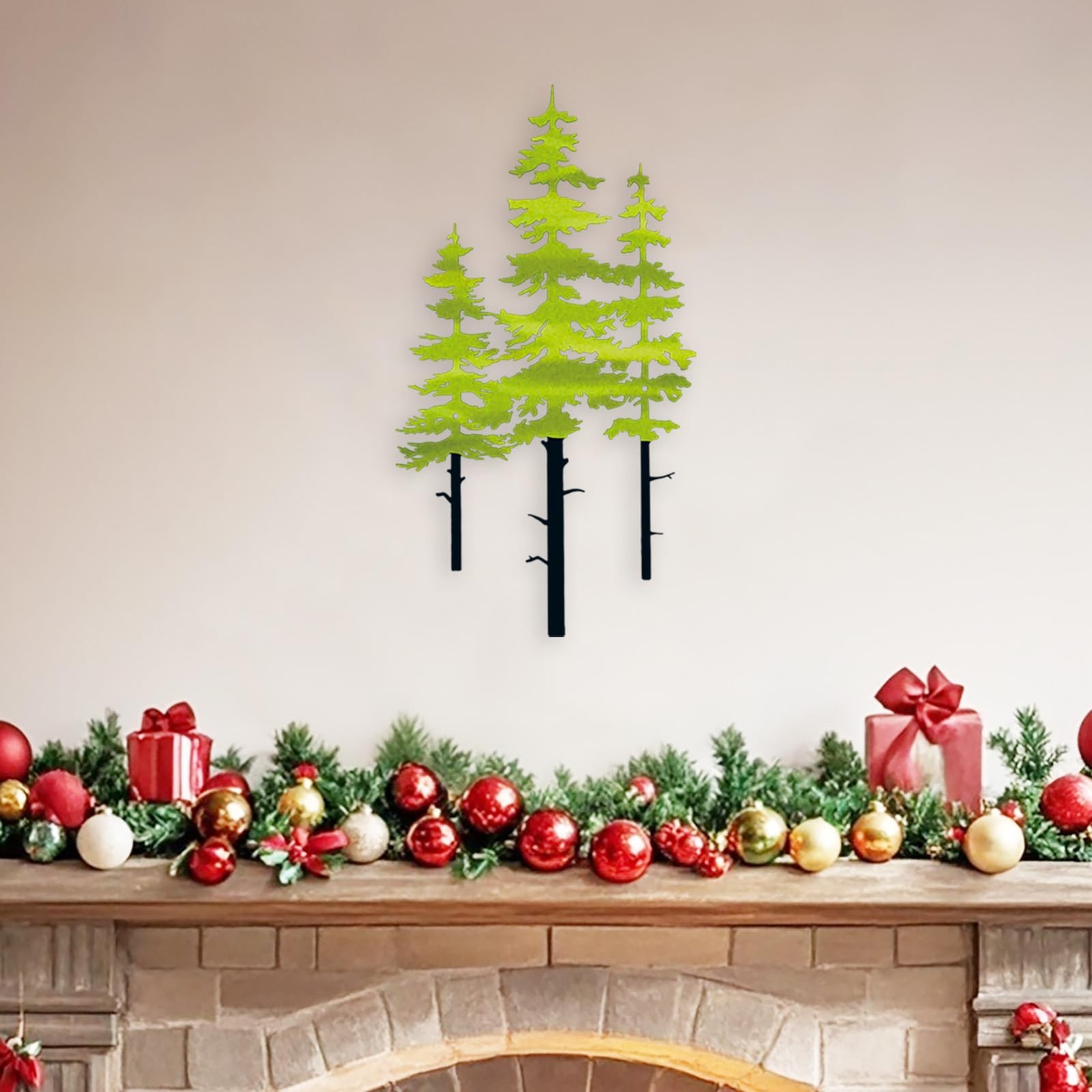 Metal Pine Tree Wall Art Decor, Nature Home Decor, Cedar Trees Metal Sign, Wa…