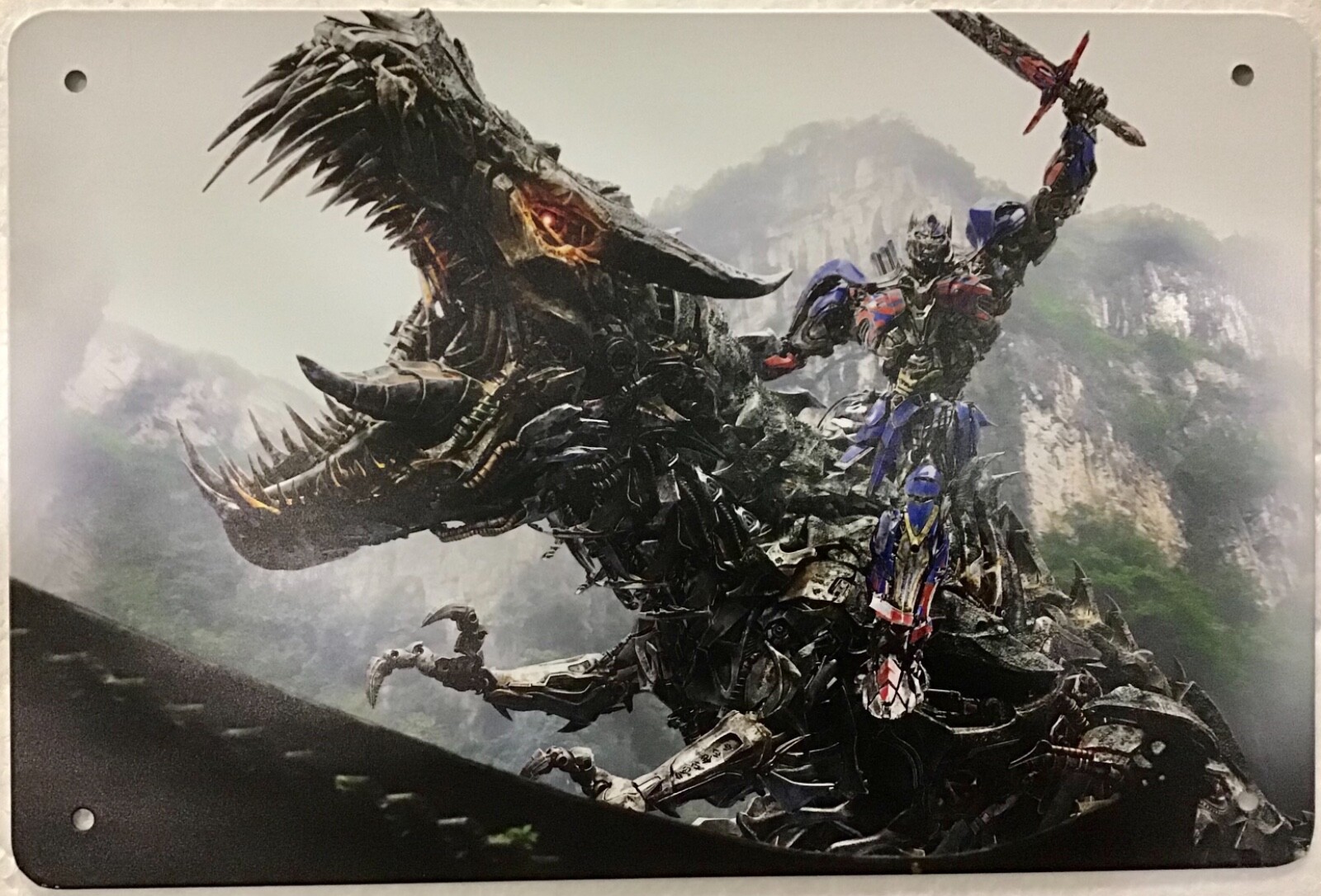 TIN SIGN 8×12 Dragon machine robot sword steampunk monster kids adults wall door