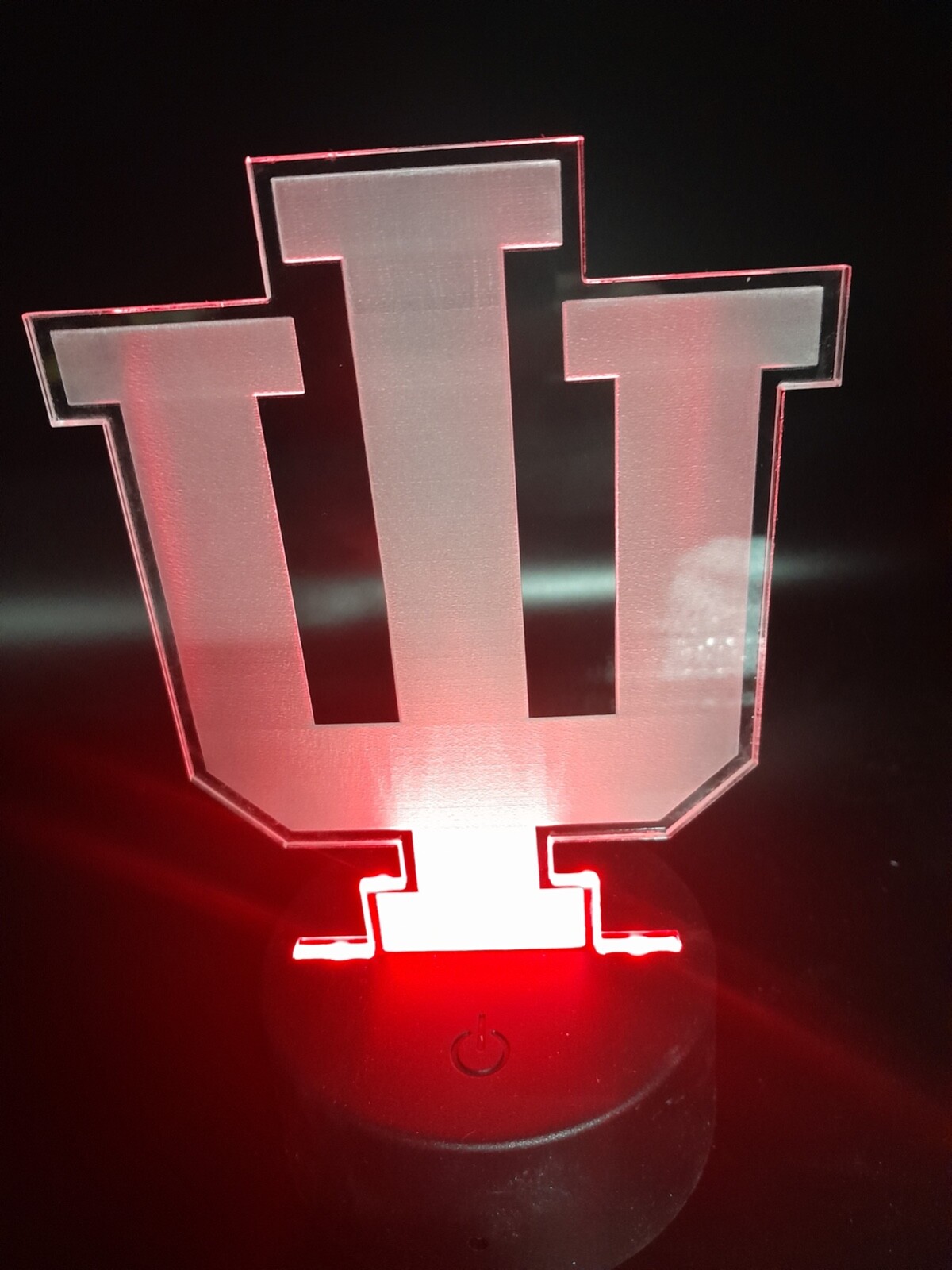 Edge Lit Tabletop Sign, Multi-Colored LED, Indiana State University, Night Light