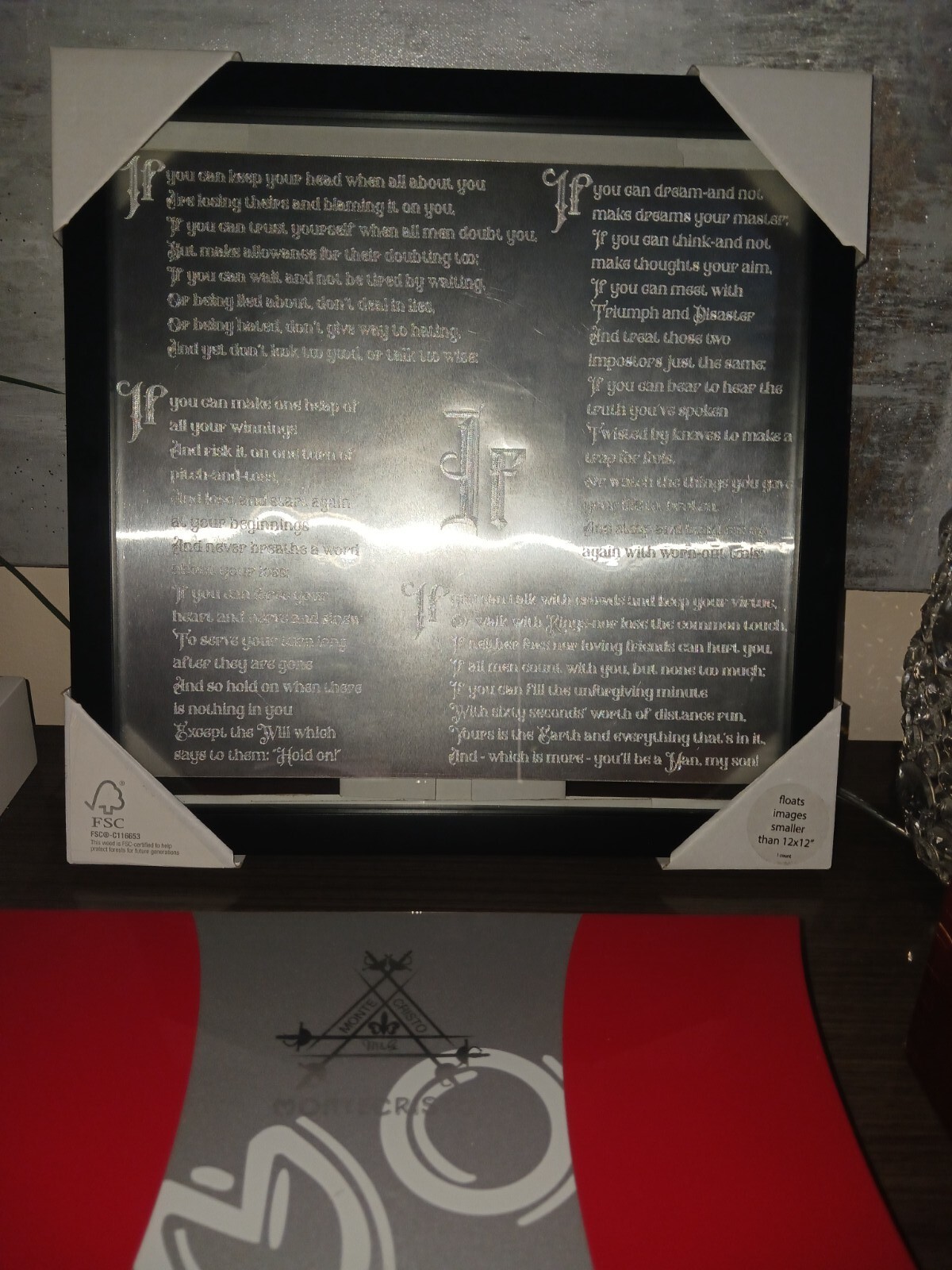 If Poem aluminum flashing engraving, wall art. Men Inspirational, all ages