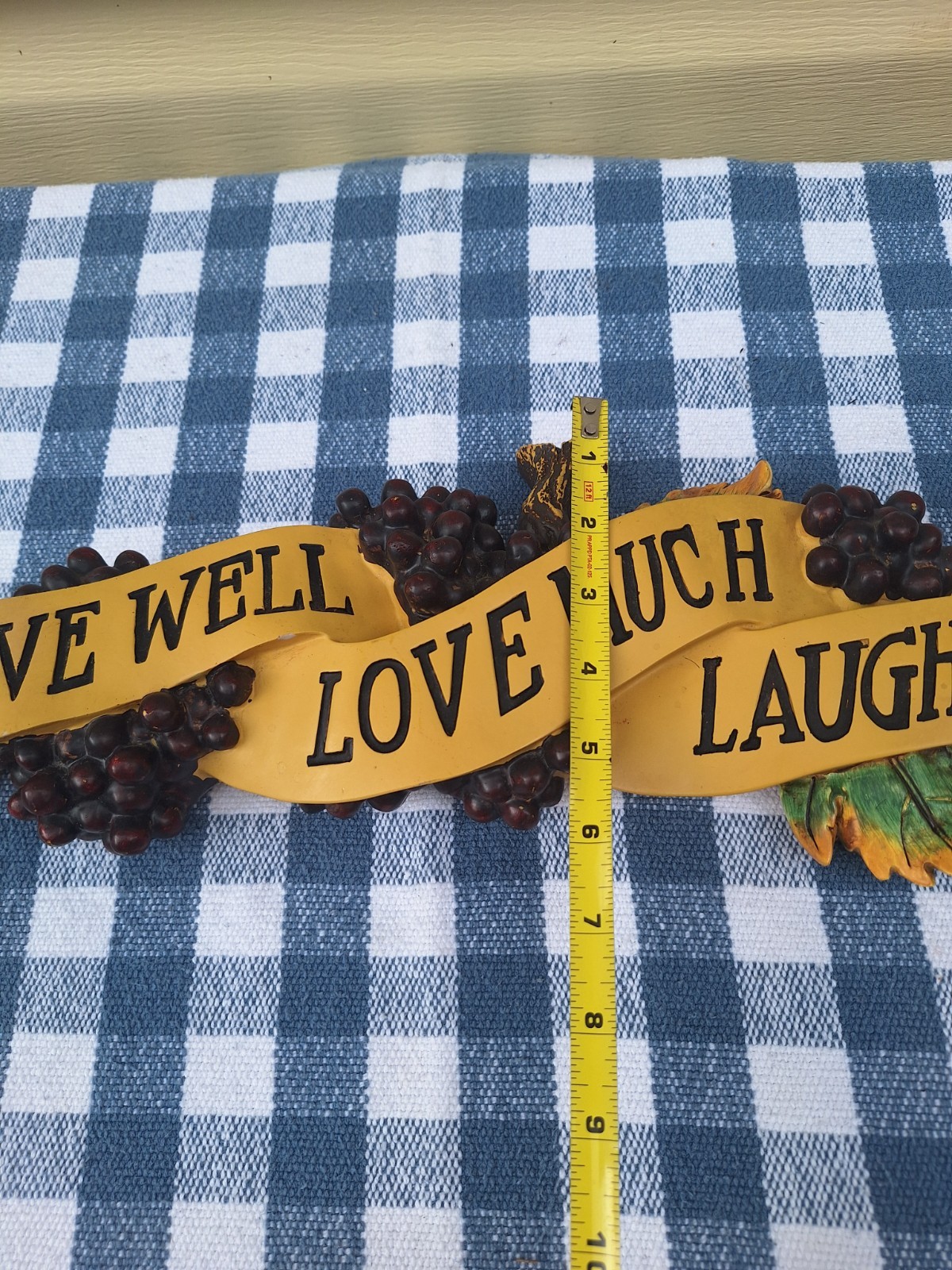 Live Well, Love Much, Laugh Often – Ceramic Wall Plaque, 21 in