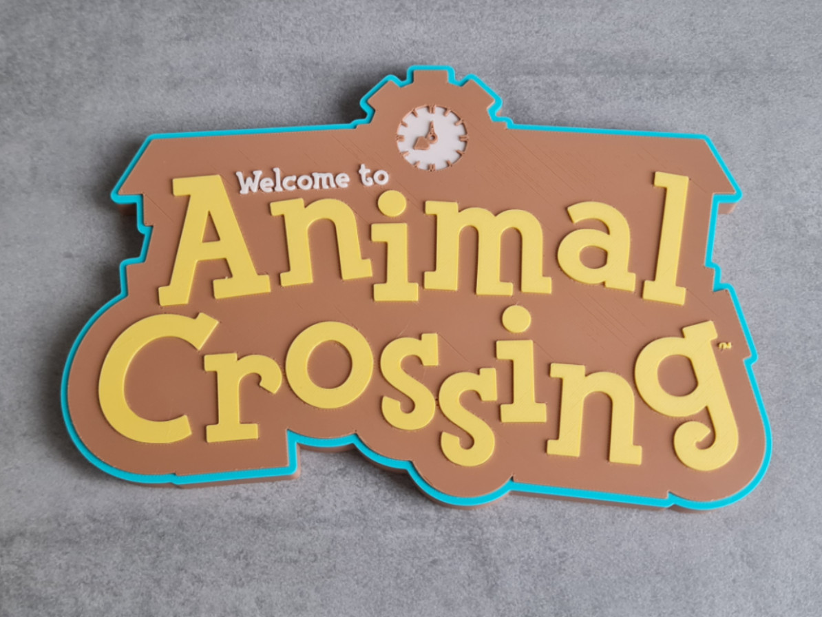 Animal crossing Logo / Sign 3D Printed Wall Decor